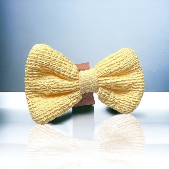 Prima Bonita Accessories - Pastel Yellow Oversized Bow Hairclip
